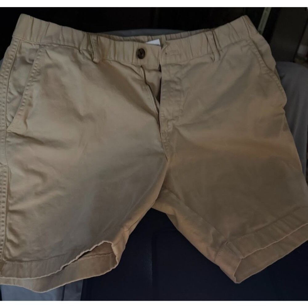Bearbottom Men’s Stretch Shorts Large 7” Inseam Khaki Tan Cotton Blend